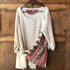 Free People Tiered Back Sweatshirt Top